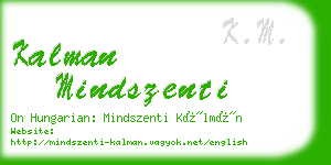 kalman mindszenti business card